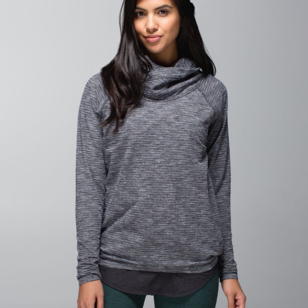 LULULEMON HEALTHY HEART PULLOVER IN COCO PIQUE BLACK *RARE*